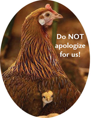 do not apologize for us